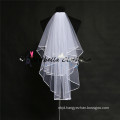 High Quality Elegant Silk Tulle White Wedding Veil Chic Bridal Veils